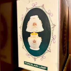 Handcrafted Porcelain Lamp, with 10k Gold Trim